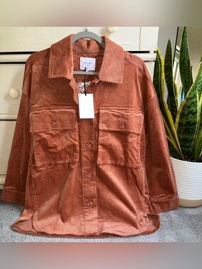 NWT Grey Lab Corduroy Very Oversized Jacket in Rust XS-Will Fit Medium